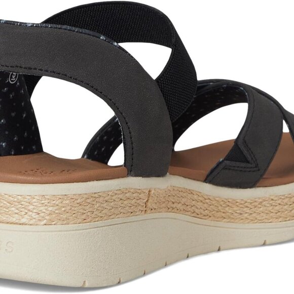 Womens Faux Leather Slip-Ons 6.5 Black/White Summer Comfort Vegan - Picture 5 of 7